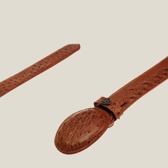 Genuine Exotic Full Quill Ostrich Skin Western Belt with Removable Buckle-Cognac