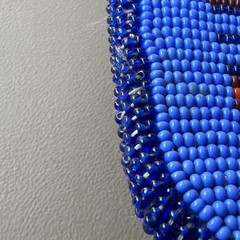 Vintage Hand Made Native American Tribal Leather Back Seed Bead Belt Buckle