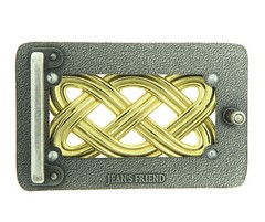 Cross Knot Celtic Gold & Silver Plated Metal Belt Buckle