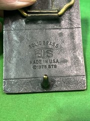 BTS Solid Brass Horse and Foal Belt Buckle Made in USA 1978 Vintage Western