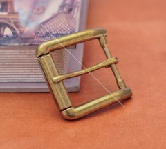 Men Brass Metal Heel Bar Roller End Bar Single Prong Pin Jeans Belt Buckle 40mm