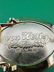 VINTAGE 1970S VON WEST~INLAIDFishing Lure BELT BUCKLE 3&Prime;