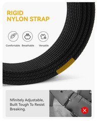CHAOREN Nickel Free Web Belt Men – TSA 57&Prime; (Fits Up to 50&Prime; Waist), Black