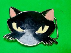 Black Kitty Cat Cartoon Anime Novelty Gift Enamel Belt Buckle