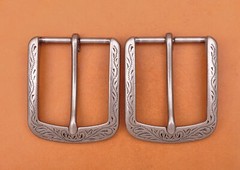 Flower Carved Antique Prong Pin Buckle Men Leather Belt Replacement Buckle 40mm