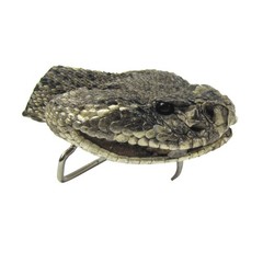 Genuine Taxidermy Rattlesnake Head Belt Buckle Real Snake Skin Cloth Accessory