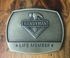 Handyman Club of America Belt Buckle Brass 1996 Vintage With Original Bag