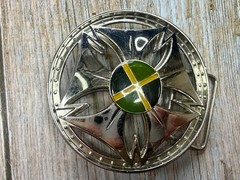 Jamaica Jamaican Flag Spinner Wheel Rim Round Moving NOS Belt Buckle