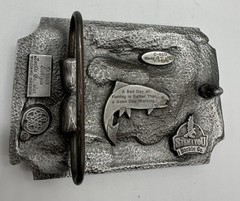Vintage Siskiyou Belt Co Belt Buckle : Fly Fishing Outdoors Brown Trout Made USA