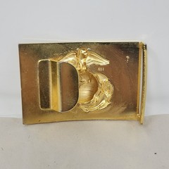 USMC Marines Brass Belt Buckle Anchor and Globe Ira Green Company G23 3&Prime;