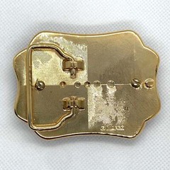 Silver Dollar Black & Gold Western Style Belt Buckle