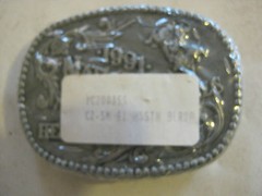 Hesston 1991 National Finals Rodeo Belt Buckle, Ladies new in wrapper (036-1)