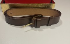 Vintage Lee Monogram P Buckle & Belt Set In Xmas Gift Box Made In USA NEW 32-34