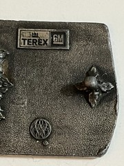 TEREX by GM Heavy Equipment Belt Buckle Silver Tone Unbranded USA 3” x 2” VTG