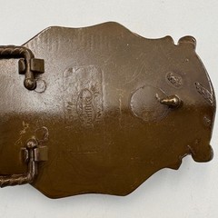 Vintage Eagle Rifle American Flag Belt Buckle Patriotic Western Bronze Tone 3D