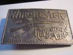 VINTAGE WINCHESTER REPEATING ARMS BELT BUCKLE VERY HEAVY – GW-14