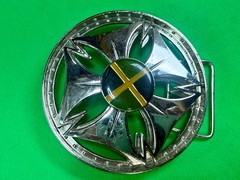 Jamaica Jamaican Flag Spinner Wheel Rim Round Moving NOS Belt Buckle
