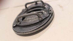 BevBuckle America USA Flag Patriotic Oval Belt Buckle Pewter Tone Made In USA