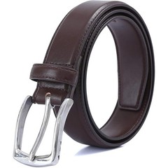 DOSHI Vegan Leather Belt for Men – 1 3/8&Prime; Width, Polished 38, Dark Brown