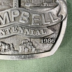 Campbell Nebraska Centennial Belt Buckle 1886–1986 Ltd Ed 200/500 Vintage