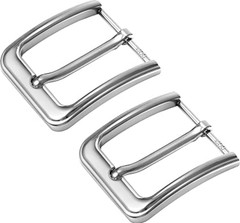 2 Pcs Metal Belt Buckle, Square Replacement Buckle Single Prong Beltbuckle 38-40
