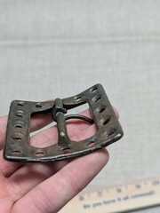 vintage 1970s belt buckle BRUTALIST handcrafted BRASS patina RUSTIC western