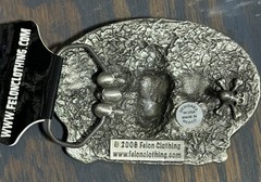 NOS Y2K Lucky 13 Apparel Felon Metal Belt Buckle The Disasters Band Punk Skull