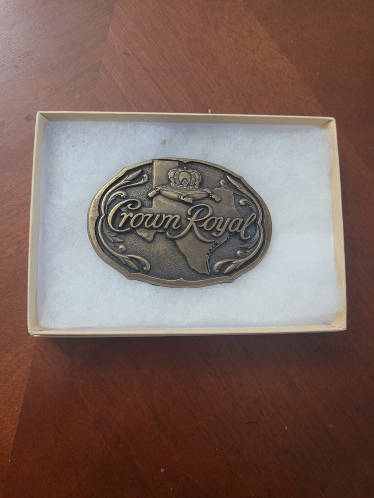 Vintage Bronze Crown Royal Belt Buckle