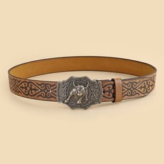 Vintage Western Belt Buckle Belt Cowboy Belts For Men Jeans Belt Leather Belt