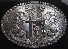 Nocona Cowboy Praying at the Cross Belt Buckle M & F Western 3707259