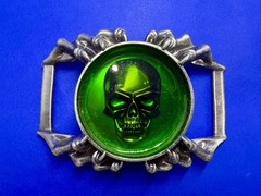 Alchemy Gothic Soul of Agrippa Skull Green Enameled Belt Buckle
