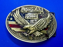 American Pride USA Bald Eagle Majestic Flying Hunting Country Flag Belt Buckle