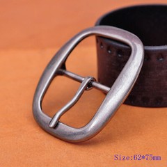DIY Heavy Strong Center Bar Pin Belt Buckle Silver Plated Fit 40mm Leather Strap