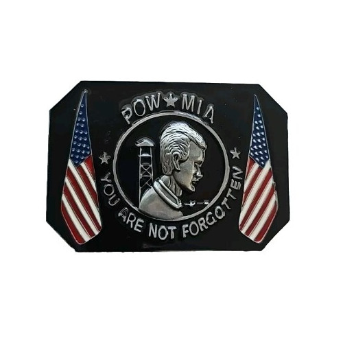 New Military POW * MIA Belt Buckle « You Are Not Forgotten » Patriotic USA Flag