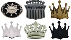 Crown Belt Buckle Mens Womens Wedding Royal Costume Silver Metal Fashion Western