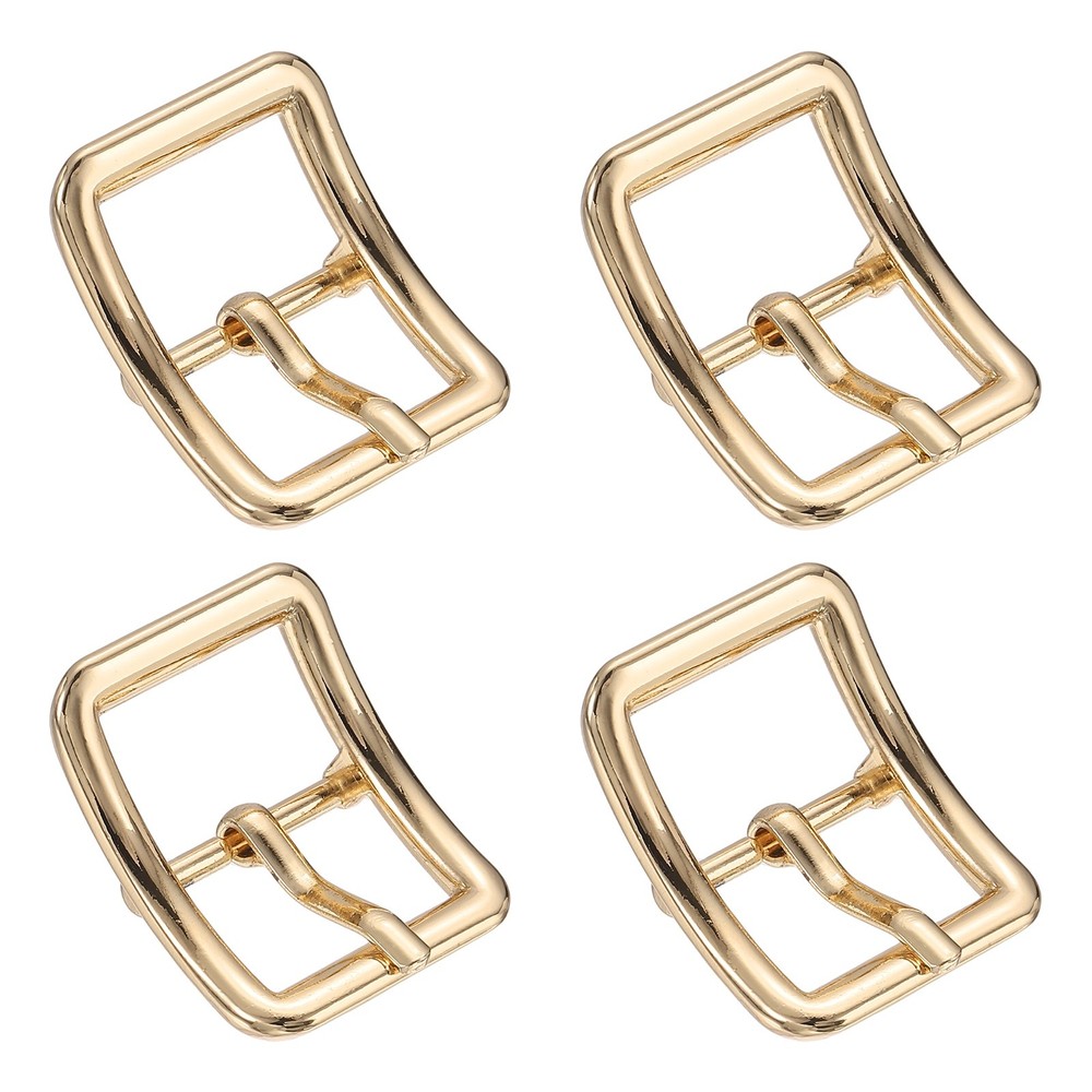 4Pcs Single Prong Belt Buckle 0.75&Prime; ID Curved Bow Buckle for Belt, Light Gold