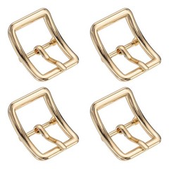 4Pcs Single Prong Belt Buckle 0.75&Prime; ID Curved Bow Buckle for Belt, Light Gold