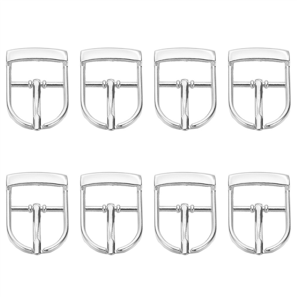 8 Pcs 0.8 Inch Adjustable Single Prong Buckle Belt Buckle, Silver Tone