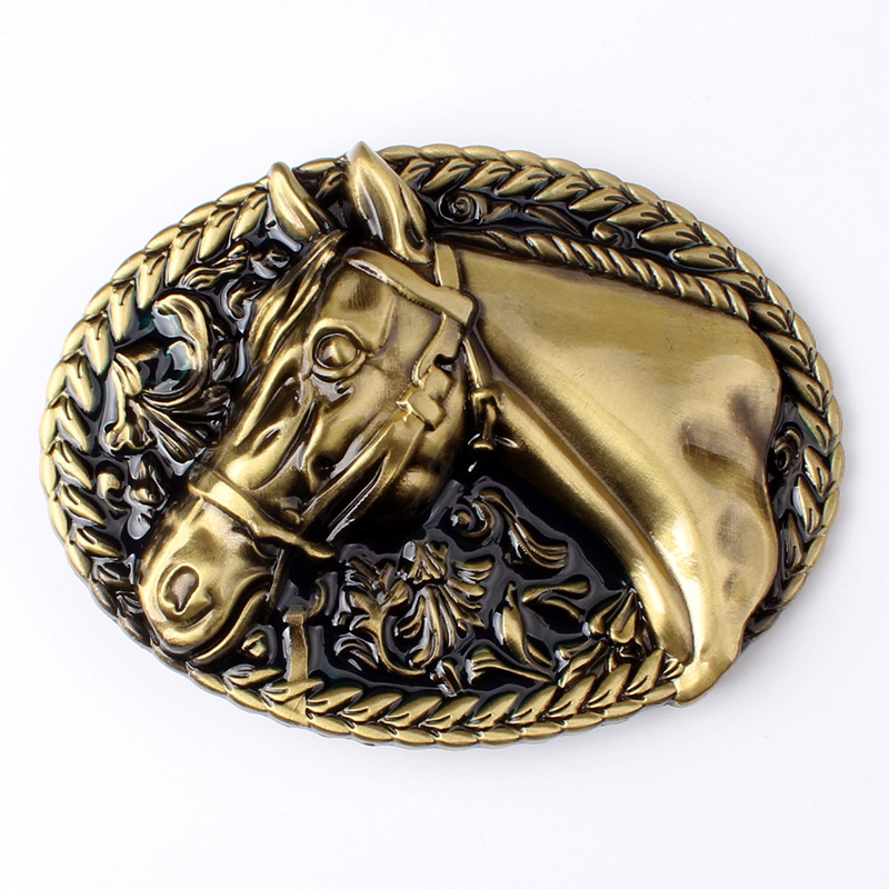 Bronze Horse Men&rsquo;s Belt Buckle Western Cowboy Native American (HRS-01)