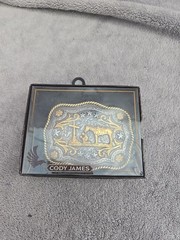 Cody James Belt Buckle Mens Western Cowboy Cross Christian Rectangle #938