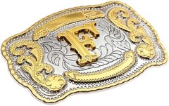 INITIAL (F) BELT BUCKLE LETTER COWBOY WESTERN RODEO TEXAS STAR Hebillas Vaqueras