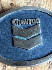 Vtg Chevron Solid Sand Cast Bronze Belt Buckle by Rainbow Metals Seattle