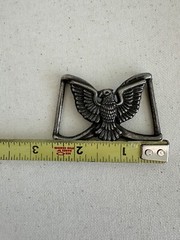 Vtg Belt Buckle Silver Soldered American Eagle Spread Assecorie Fashion Clothing