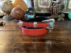 Navajo Sterling Silver Turquoise Belt Buckle 33-35-1.25-.75🐊✅