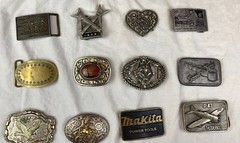 Vintage Fashion Leather Belt Buckle Men and Womens Pewter Brass Metal