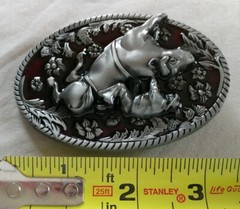 COWBOY BULL RIDER RODEO WESTERN FLORAL DESIGN BELT BUCKLE