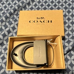 Coach Men&rsquo;s Black Matte Metal Interchangeable Belt Buckle Logo Accent Designer