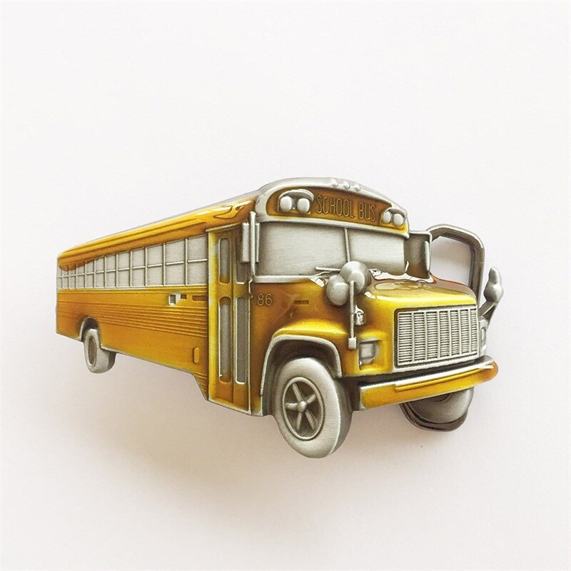 Vintage Enamel School Bus Belt Buckle Gurtelschnalle also Stock in the US
