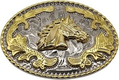 Horse Head Western Rodeo Gold Tone Design Fashion Cowboy Belt Buckle