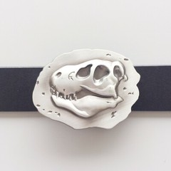 Antique Brushed Silver Dinosaur Bone Fossil Belt Buckle also Stock in the US